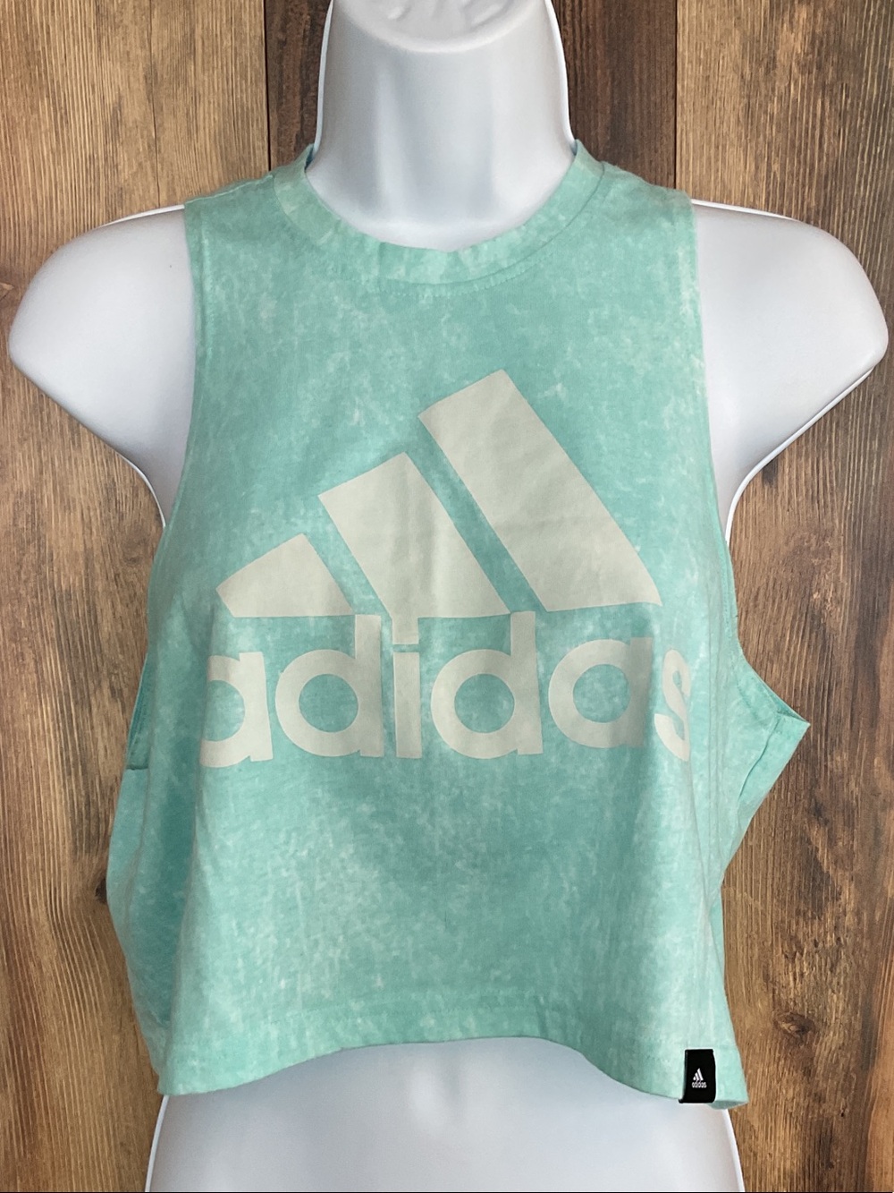 adidas Light Mint Logo Cropped Muscle Tank S/P    368B